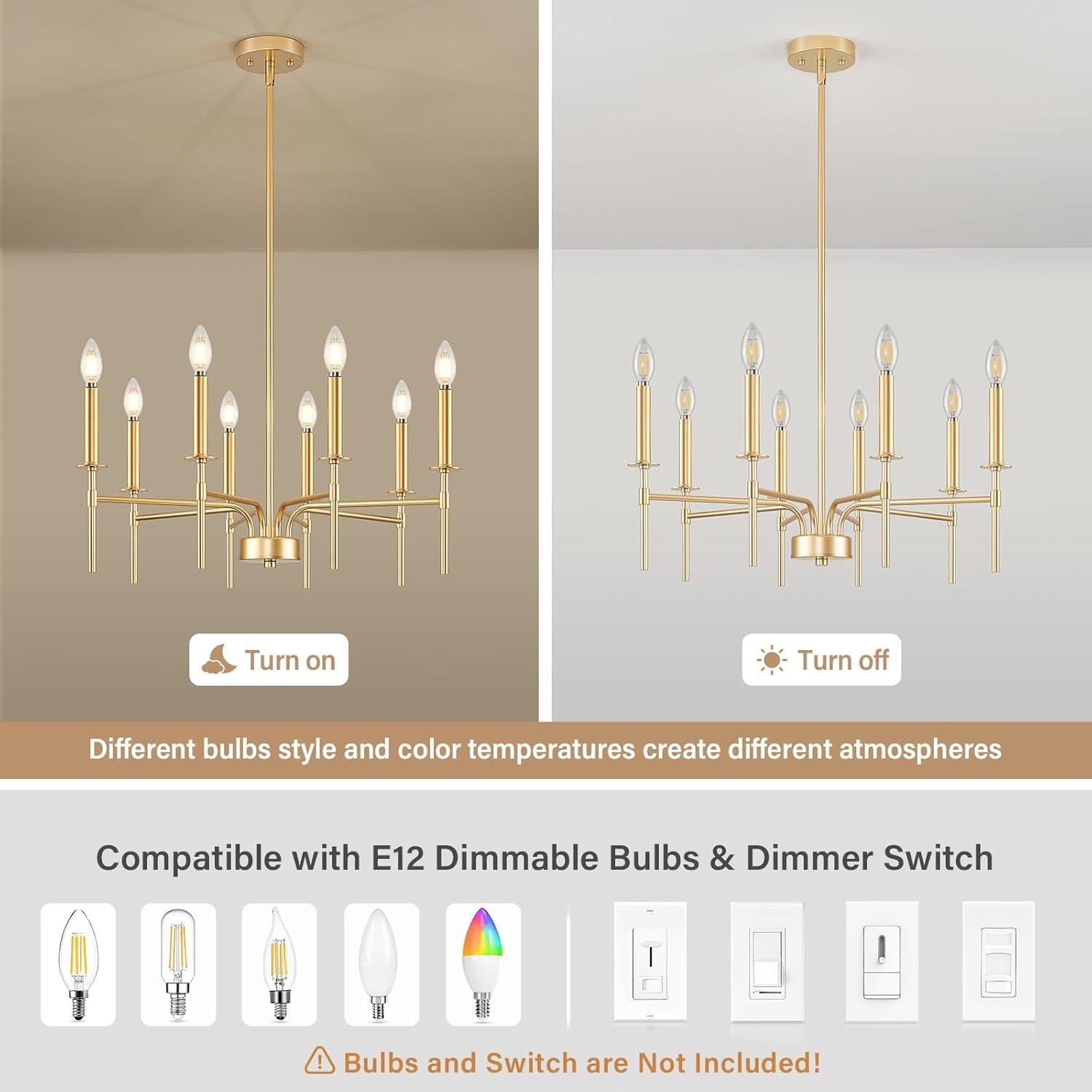 Trudeau 8-Light Modern Dining Room Candle Chandelier Light Fixture