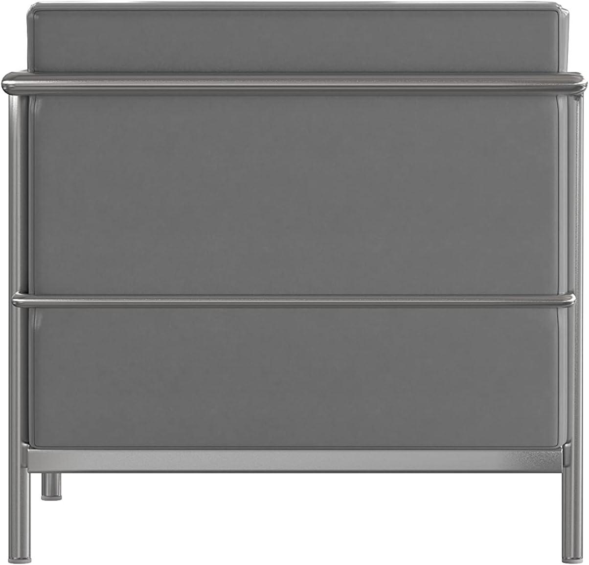 Flash Furniture Hercules Regal Series Contemporary Gray LeatherSoft Sofa with Encasing Frame