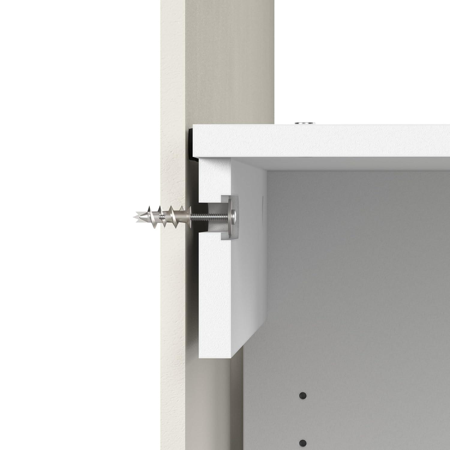 Bestar Carina 24W Closet Organizer With Shoe Shelves, Clothing Rods And Cubbies