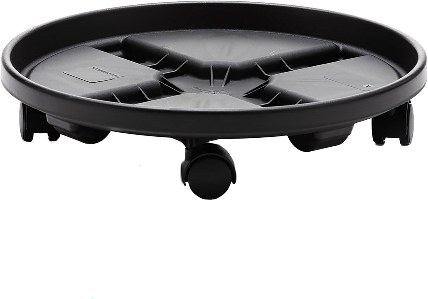 Bloem 16-in Round Planter Caddy With Wheels - Black - 125 lb Capacity