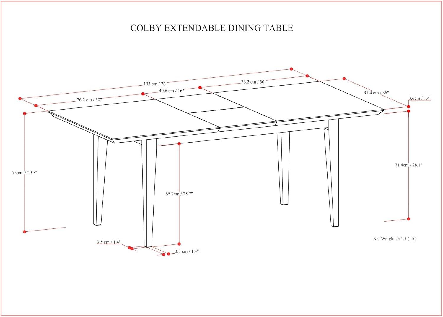 Draper 66-84"W Walnut Extendable Dining Table, Mid-Century Modern Style