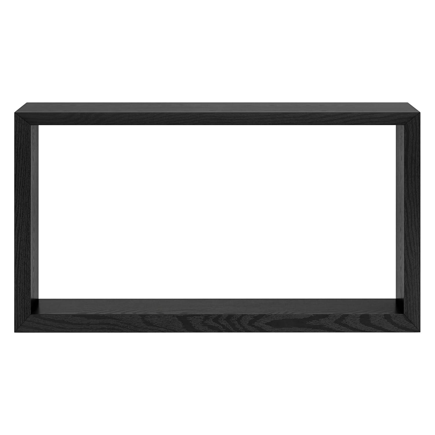 Evelyn&Zoe Osmond 55" Wide Rectangular Console Table, Black Grain