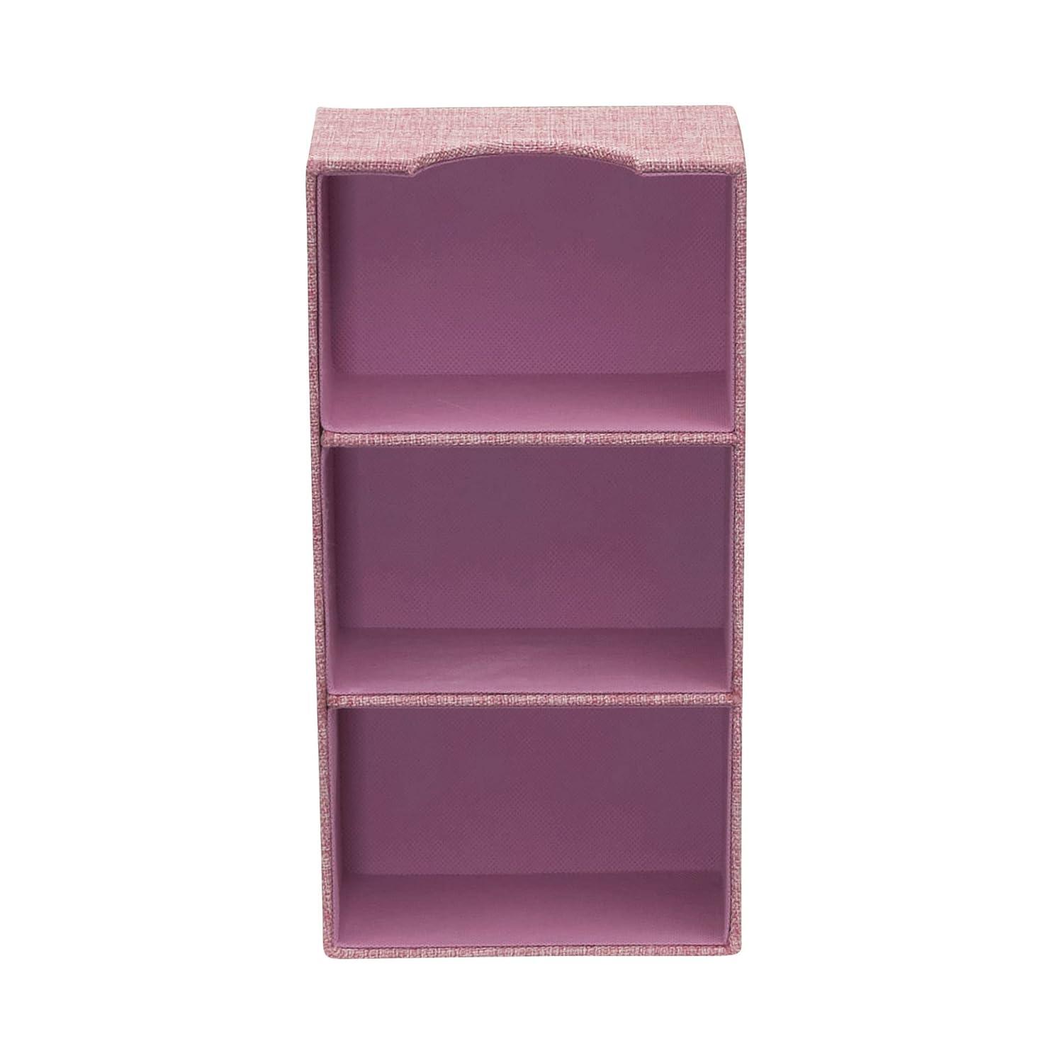 Household Essentials Set of 2 3-Section Drawer Trays Carnation Pink