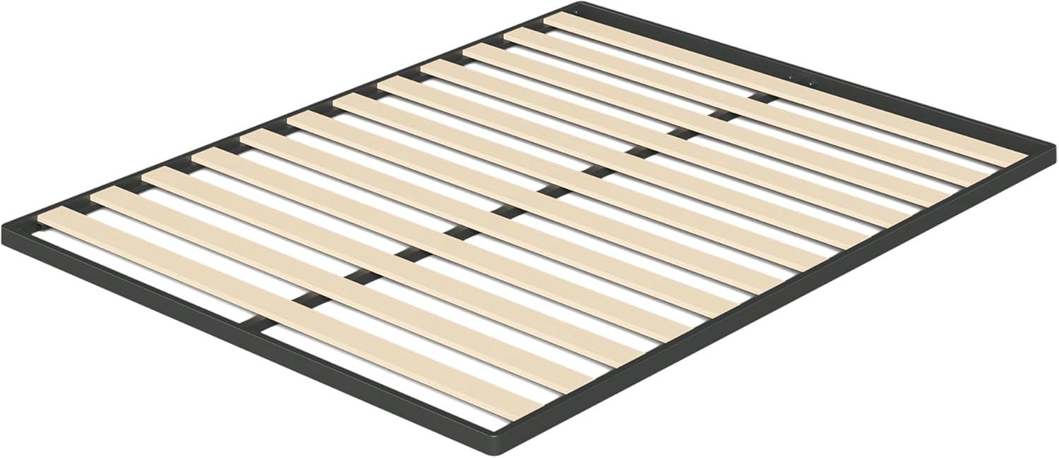 Full Size Black and Beige Wood Slat Bunkie Board