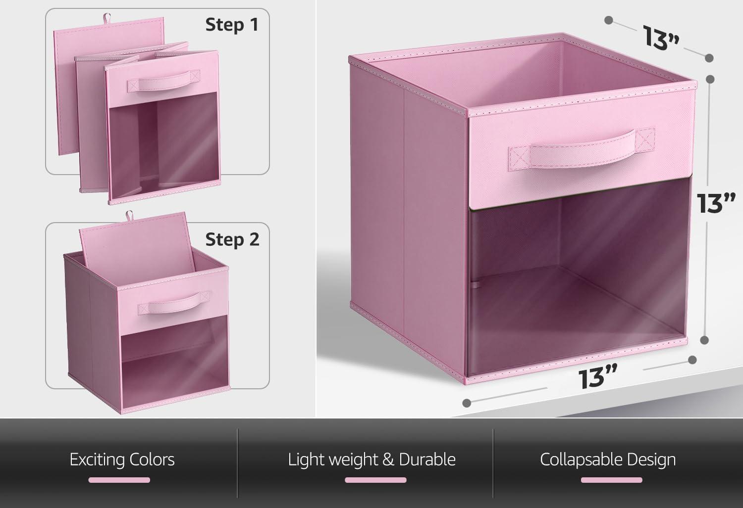 Sorbus Sorbus Storage Bins with Clear Window - 6 Foldable Baskets with Handles