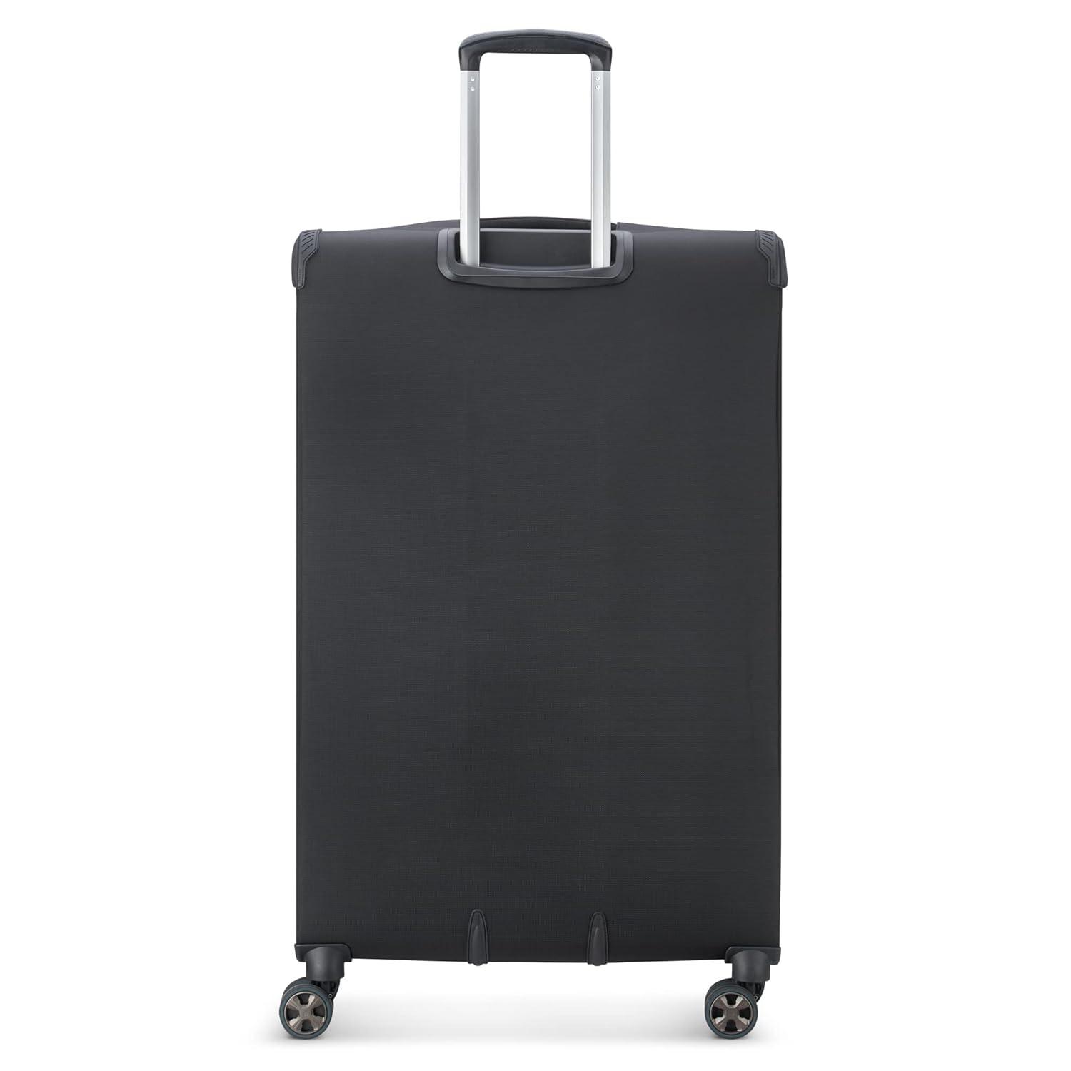 DELSEY PARIS Helium DLX Softside Expandable Luggage with Spinner Wheels, Black, Checked-Large 29 Inch