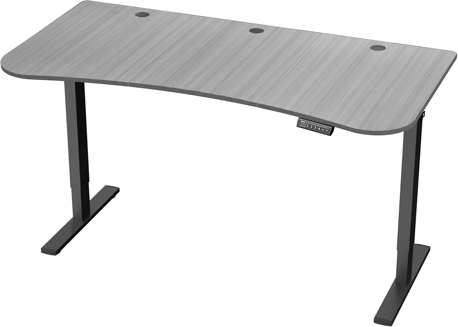 VIVO Electric 63” x 32” Standup Desk, Dark Gray Table Top, Black Frame