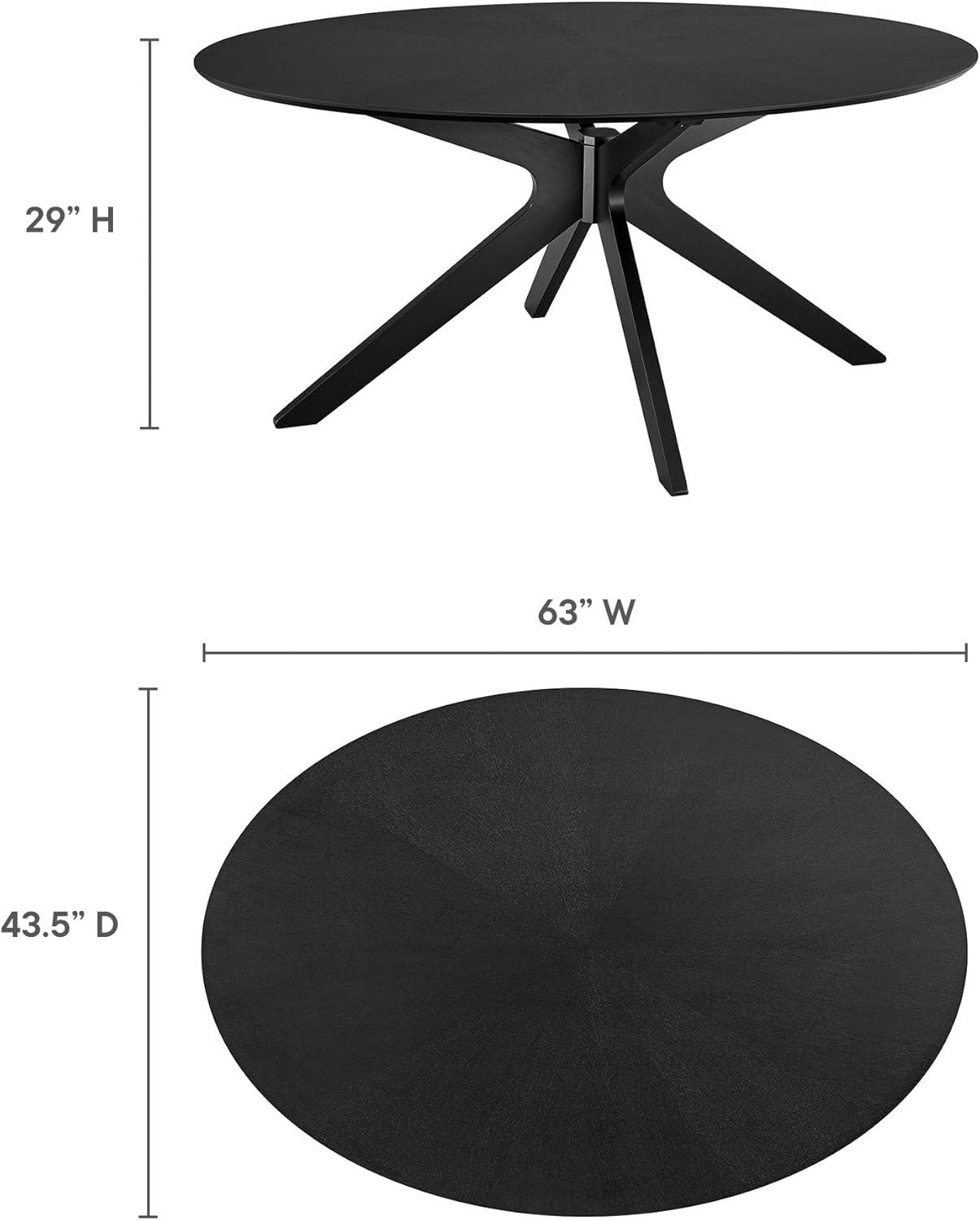 Modway Crossroads Oval Wood Dining Table In Black