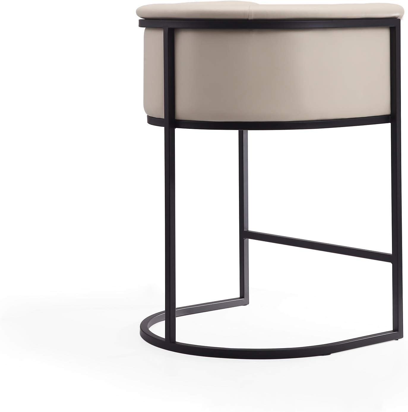 Cosmopolitan Cream Faux Leather Mid-Century Counter Stool, Set of 3