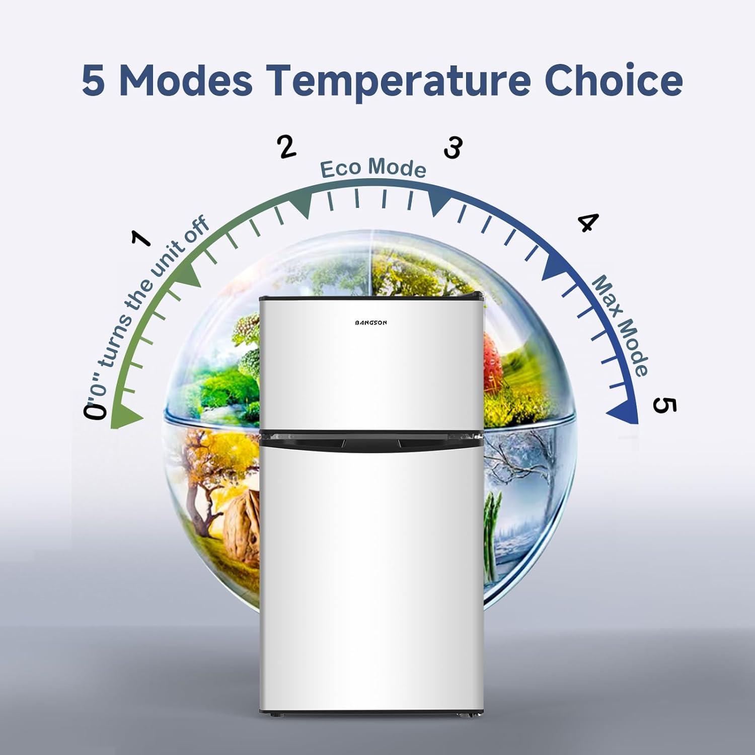 BANGSON BANGSON 3.2 CU.FT, 2 Door Small Refrigerator with Freezer US-BSR-201