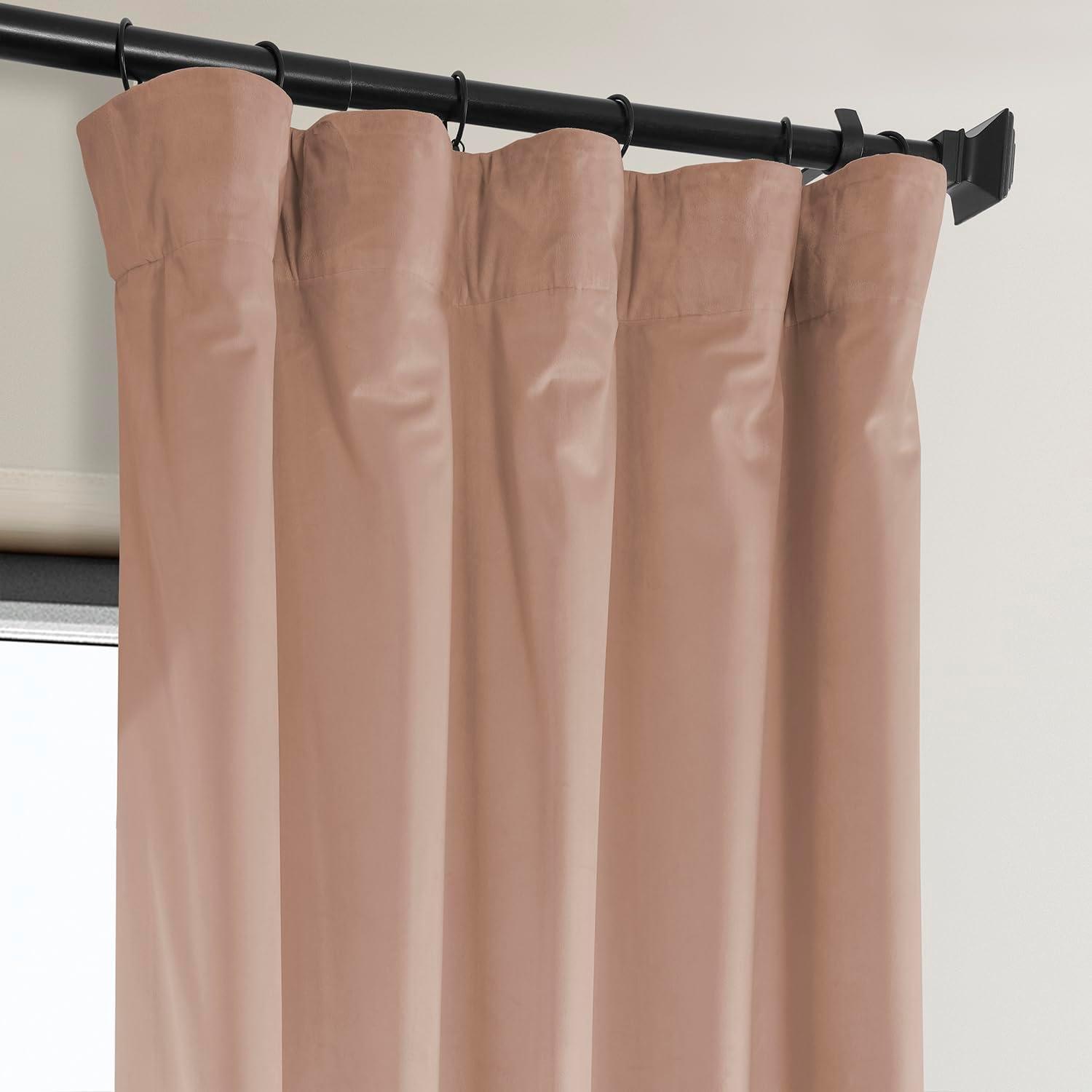 HPD Half Price Drapes Heritage Plush Velvet Curtains 108 Inches Long Room Darkening Curtains for Bedroom & Living Room 50W x 108L, (1 Panel), Peach Blossom