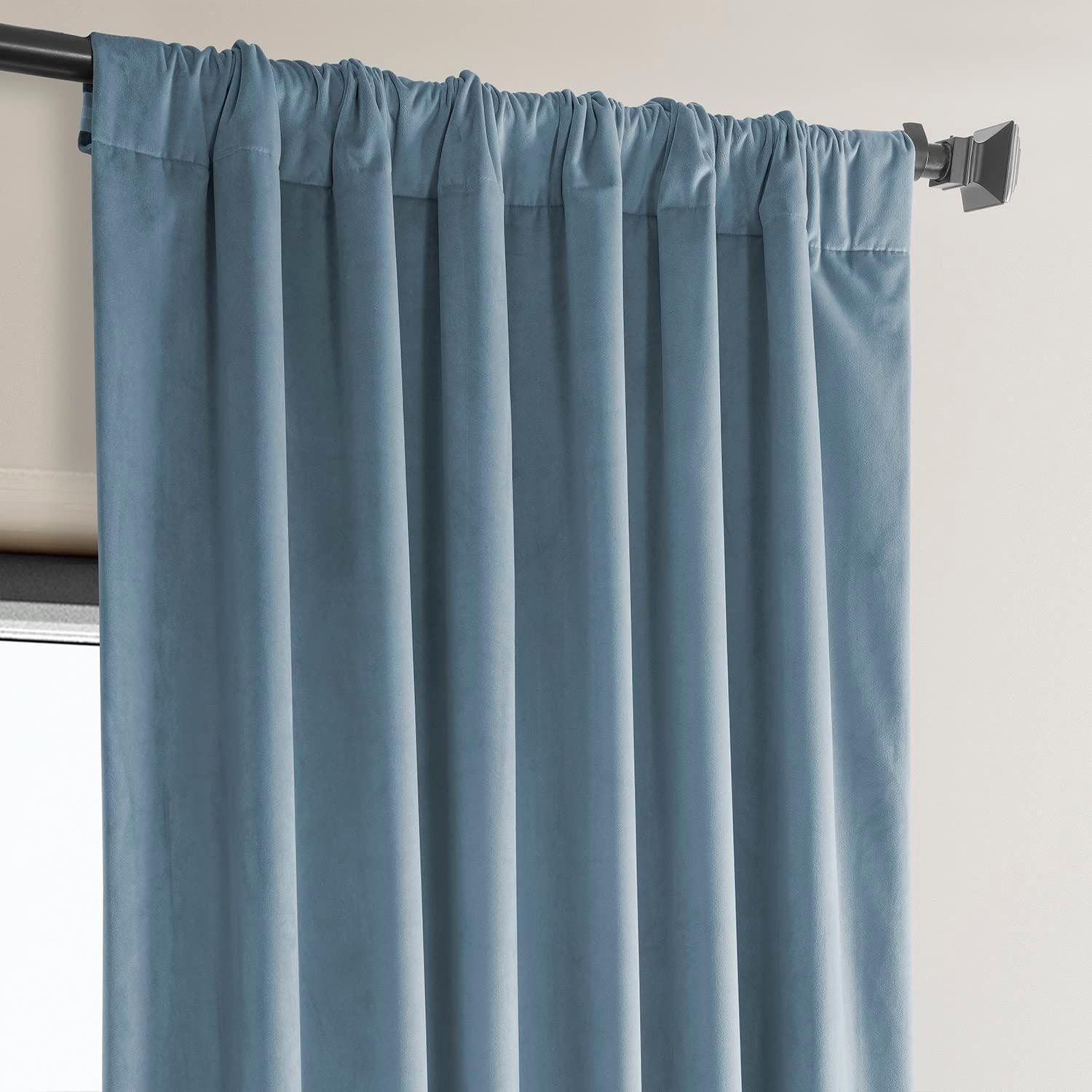AllModern Loria Plush Velvet 100% Blackout Curtains For Bedroom, Living Room - Single Panel