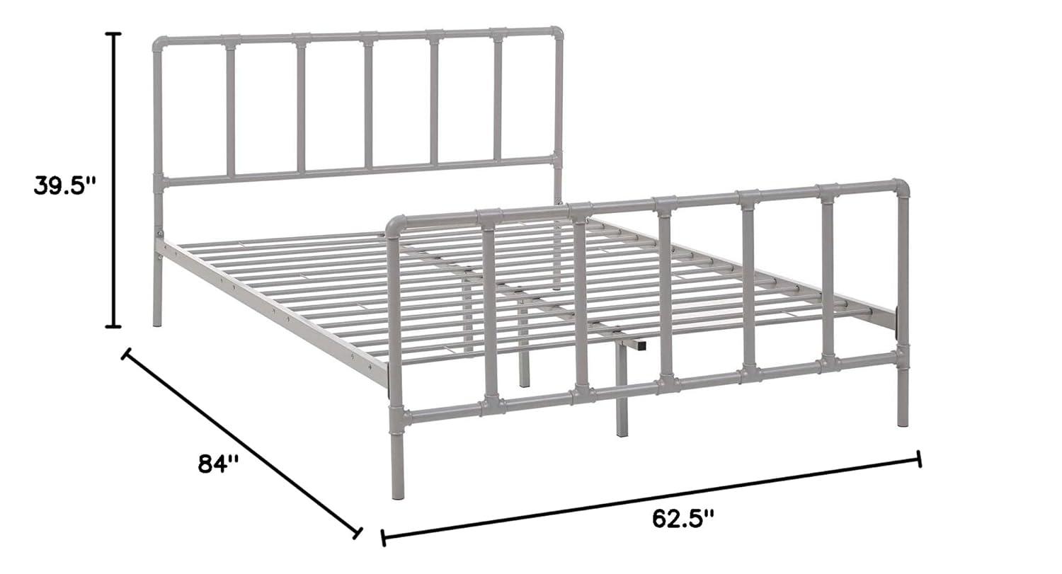 Dower Queen Stainless Steel Bed Gray