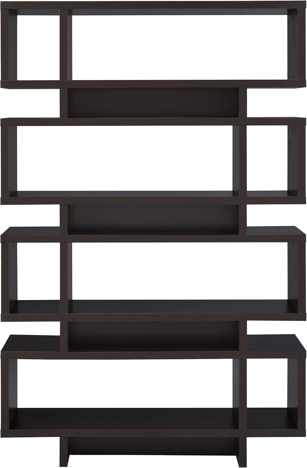 Coaster Home Furnishings 4 Tier Display Bookcase Storage Shelf, Cappuccino