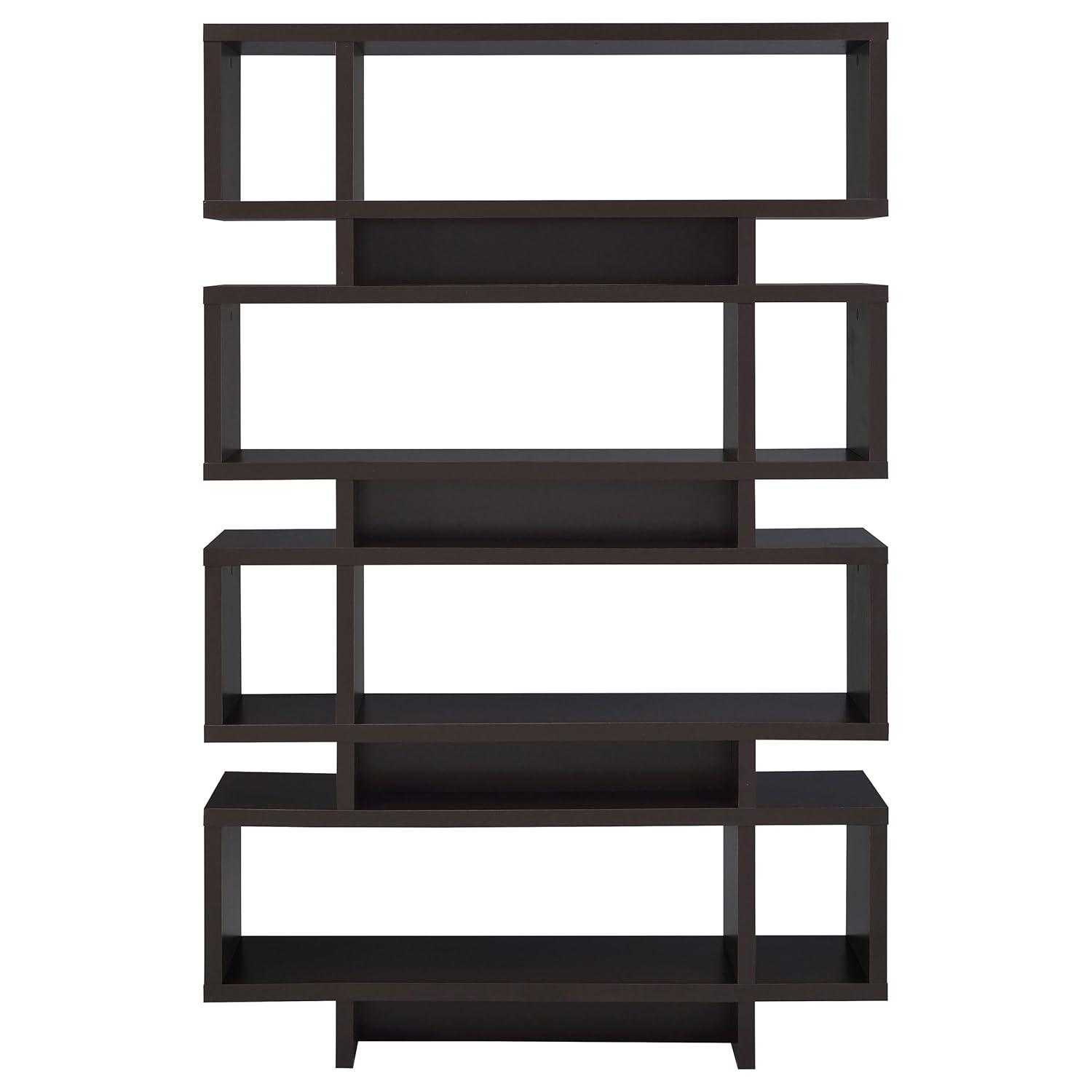 Coaster Home Furnishings 4 Tier Display Bookcase Storage Shelf, Cappuccino