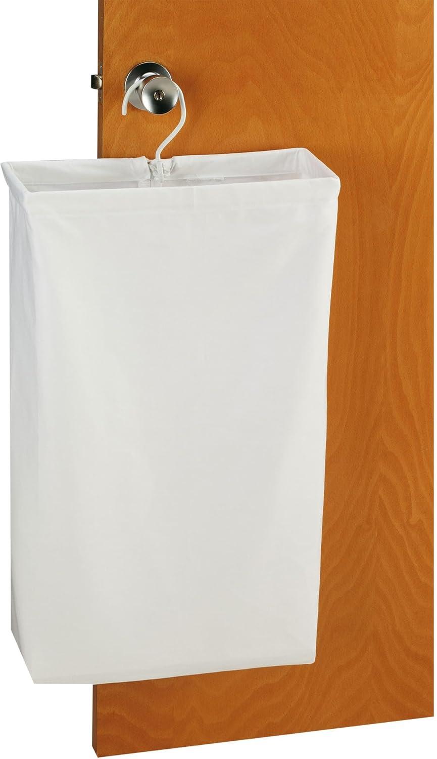 White Cotton Canvas Hanging Laundry Hamper Bag