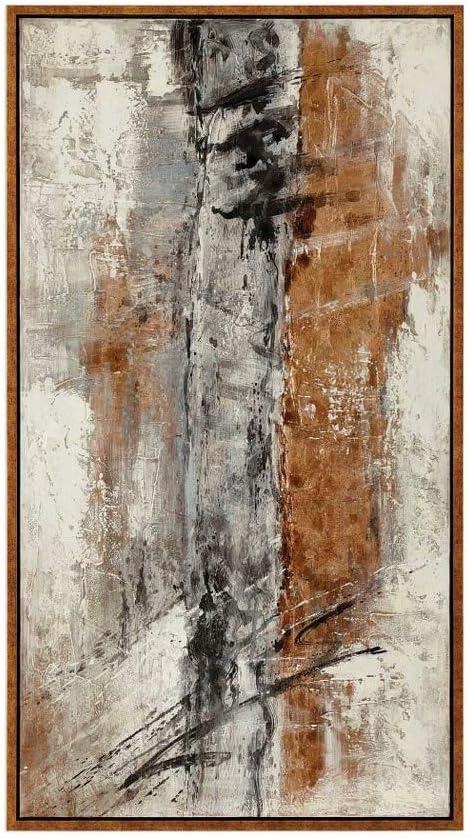 Spice of Life 58" Brown and Gray Abstract Canvas Painting