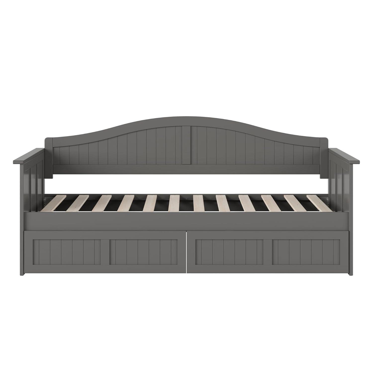 AFI Nantucket Twin Wood Daybed with Set of 2 Drawers in Grey