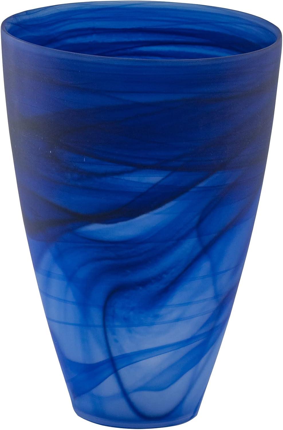 Large Blue Handcrafted Glass Decorative Vase