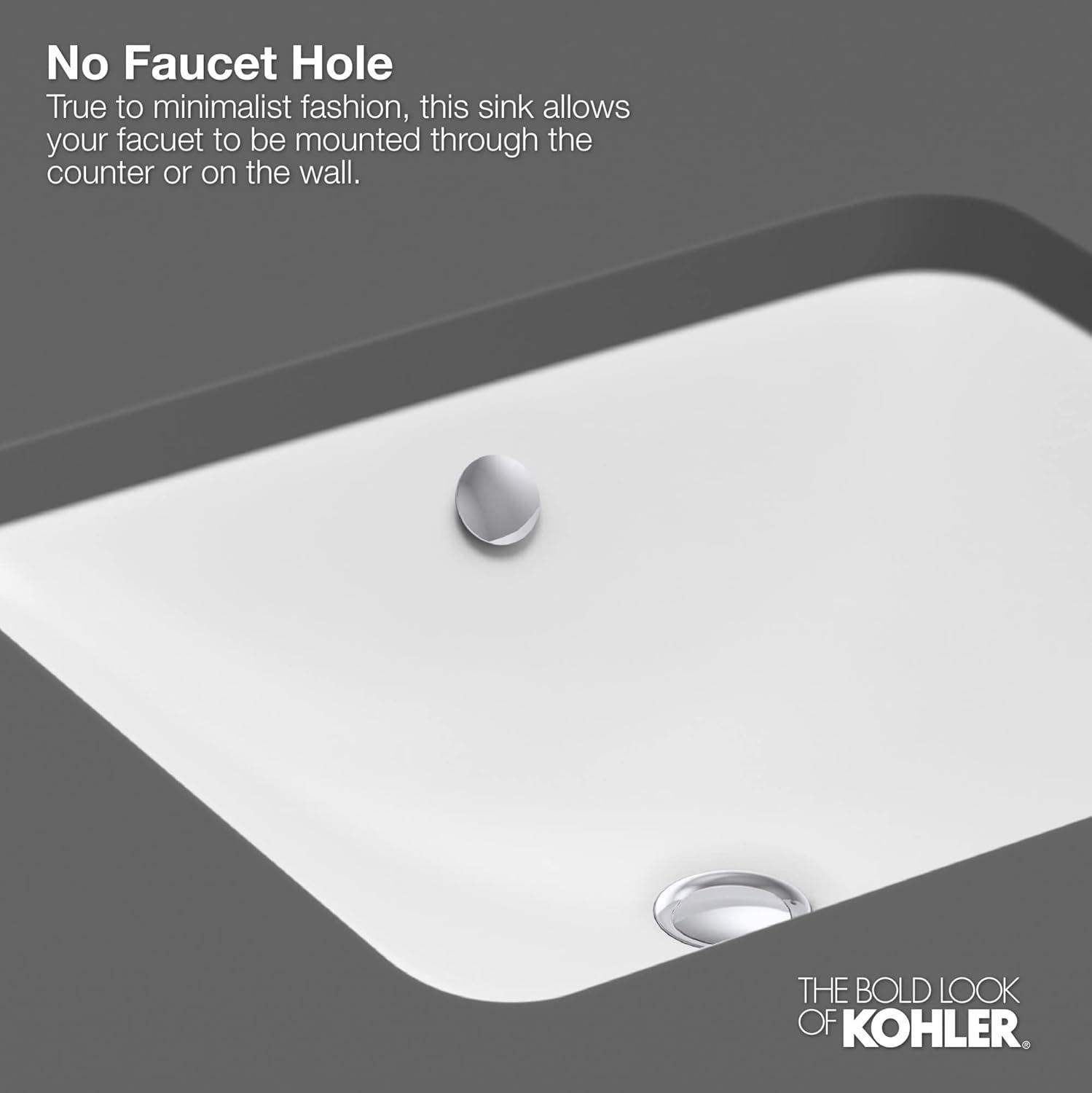 Verticyl 17" Rectangular Under-Mount Bathroom Sink with Overflow Drain
