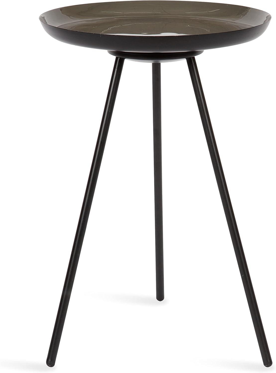 Kate and Laurel Laranya Round Metal Side Table, 15x15x22.5, Brown and Black
