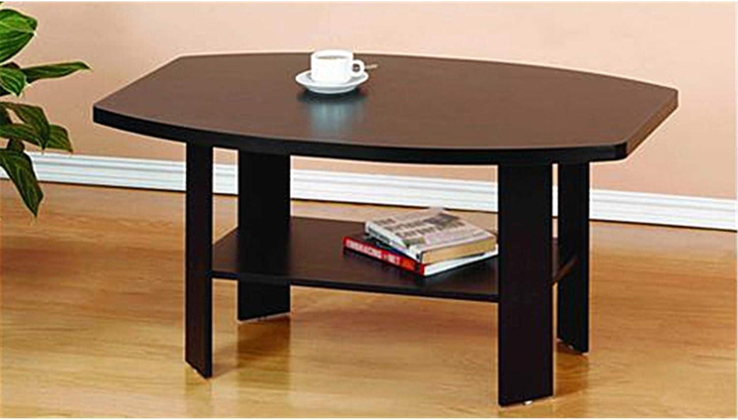 Modern Rectangular Coffee Table in Dark Brown Wood