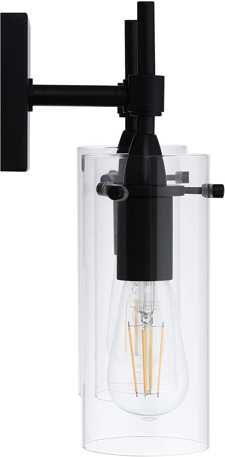 Linea di Liara Effimero Modern Farmhouse Bathroom Vanity Lights Fixtures 3 Lights Over Mirror Matte Black Vanity Lights for Bathroom Light Fixtures Industrial Lighting Frosted Glass Covers, UL Listed