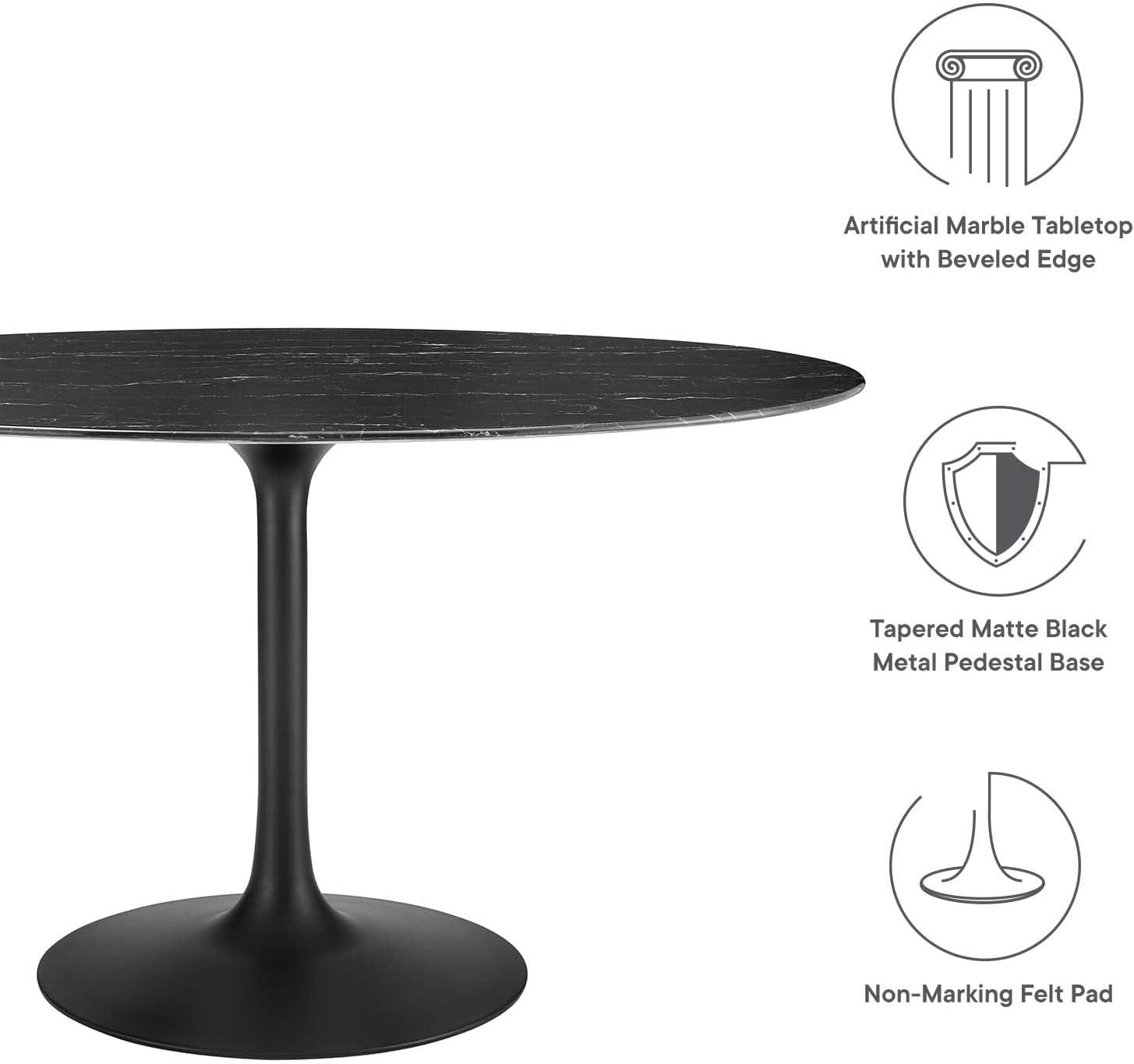 Modway Modway Lippa Oval Artificial Marble Dining Table