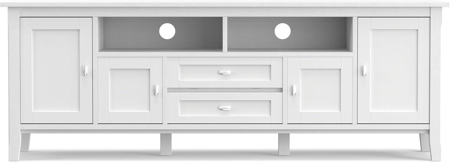 Simpli Home Warm Shaker 72"W Solid Wood TV Stand for TVs up to 80" with 4 Storage Cabinets and 2 Drawers