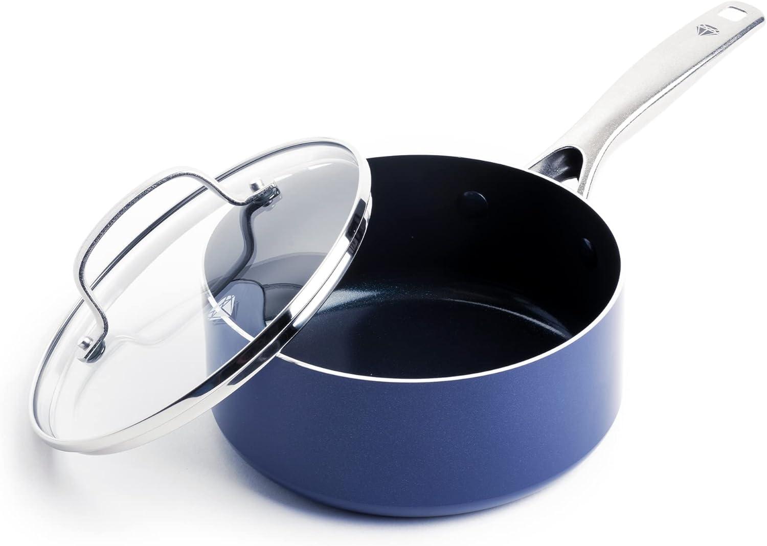 Blue Diamond Ceramic Nonstick 2 Quart Saucepan with Lid