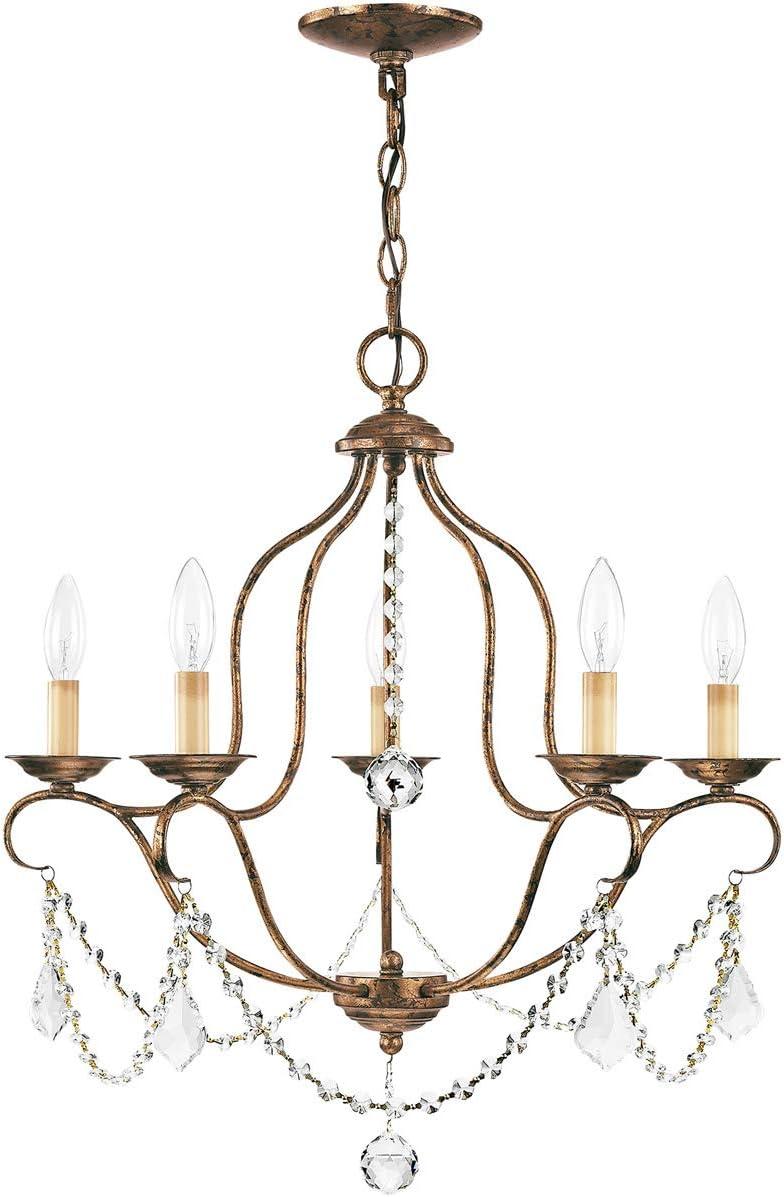 Livex Lighting Chesterfield 5 - Light Chandelier in  Hand Applied Venetian Golden Bronze