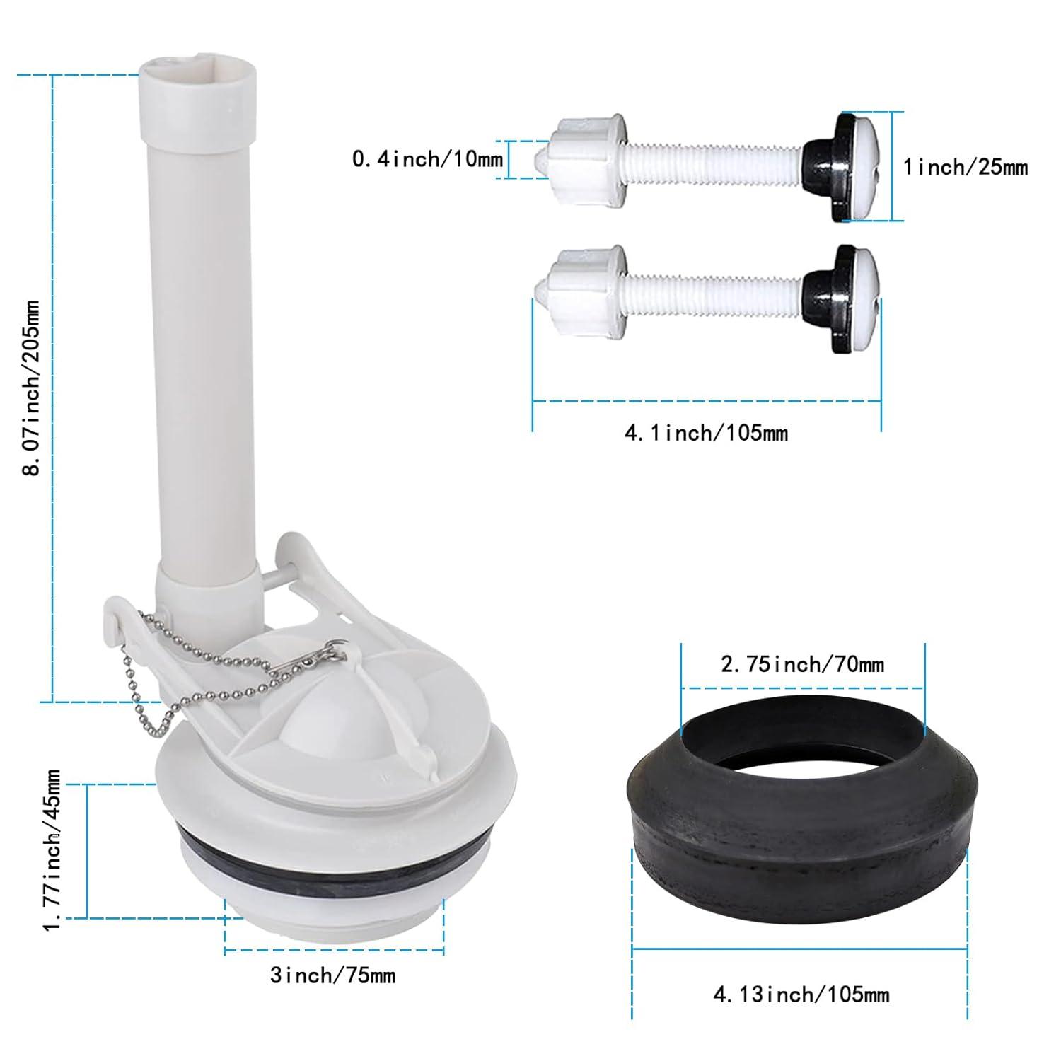 3-Inch Toilet Flush Valve Replacement 2-piece Toilet Tank Parts with Gasket and Bolts Fit for American Standard 738921-100.0070A Easy to Install High Performance Water-Saving