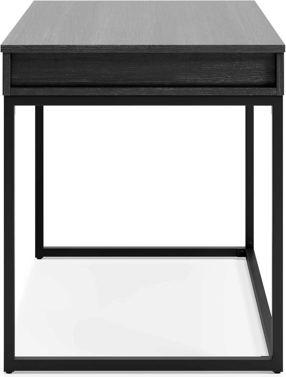 Sleek Black 36" Contemporary Home Office Desk with USB Port