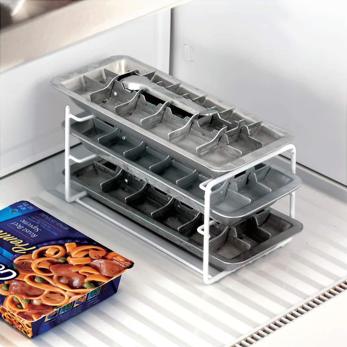 Vintage Kitchen Aluminum Metal Ice Cube Trays, Set of 1 – Each Tray Features 18 Slot Ice Cube Maker with Easy Release Handle
