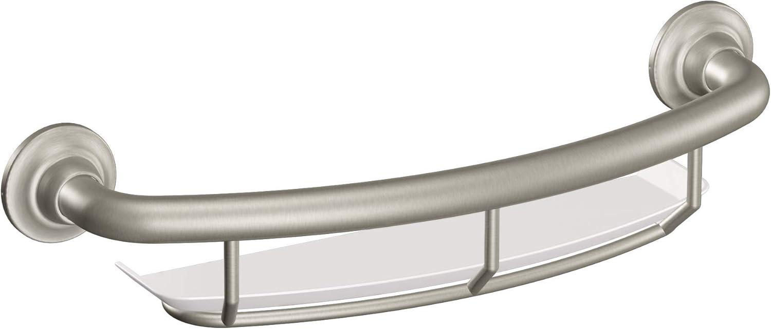 Moen Grab Bar Brushed Nickel 16" Grab Bar With Shelf