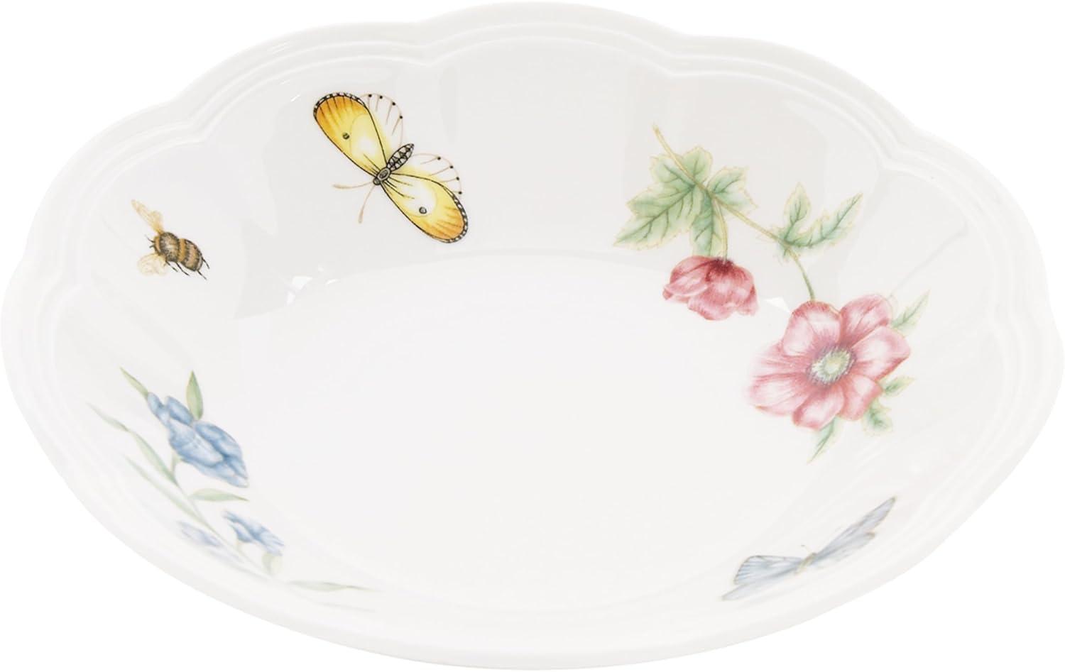 Butterfly Meadow Porcelain Floral Fruit Bowl, 11 oz
