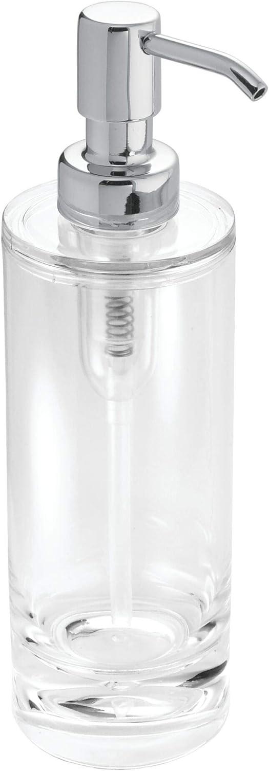 Clear and Chrome Acrylic Soap Pump Dispenser, 10 oz