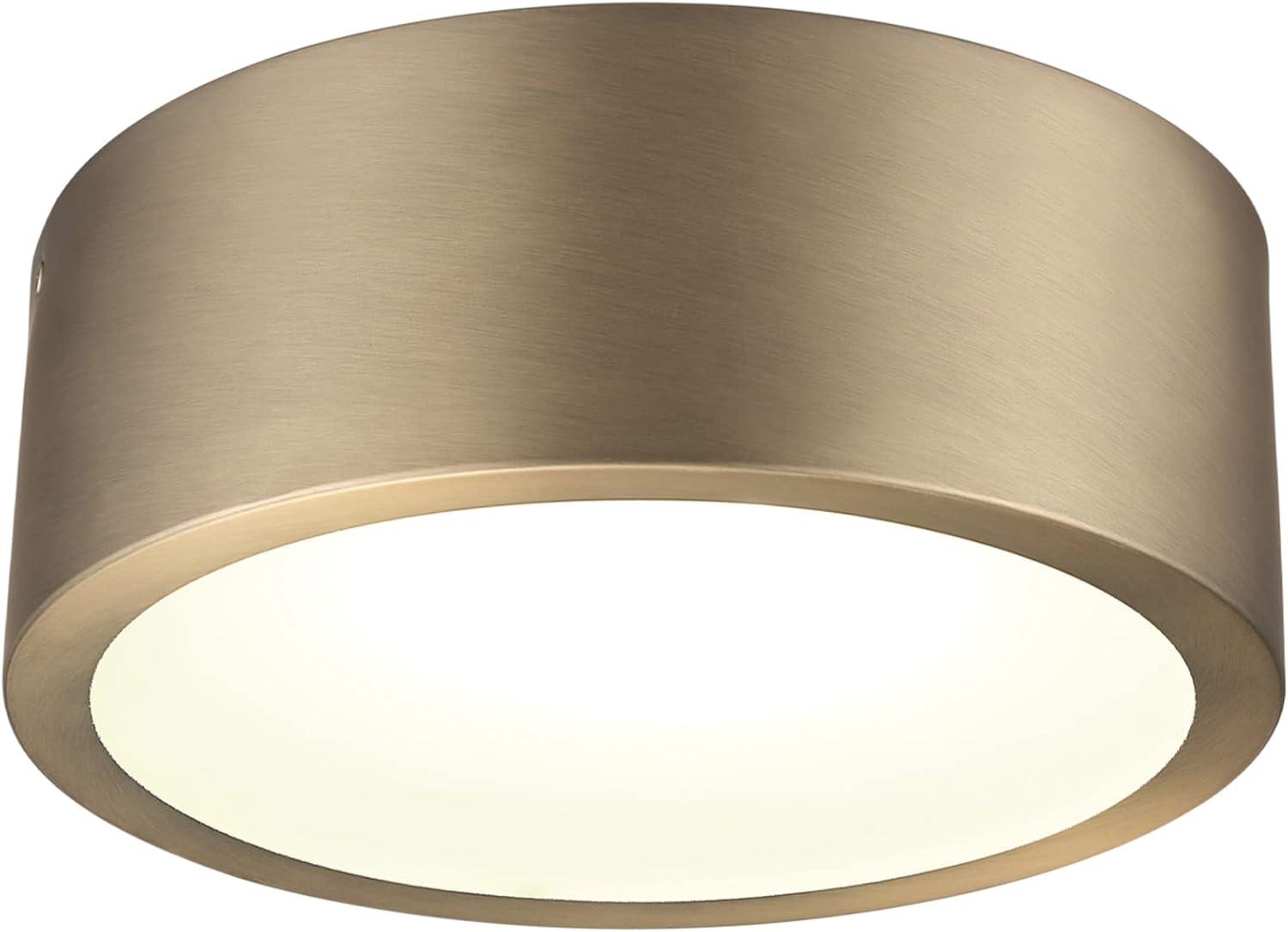 Modern Matte Brass 11" LED Flush Mount with Frosted Glass Shade