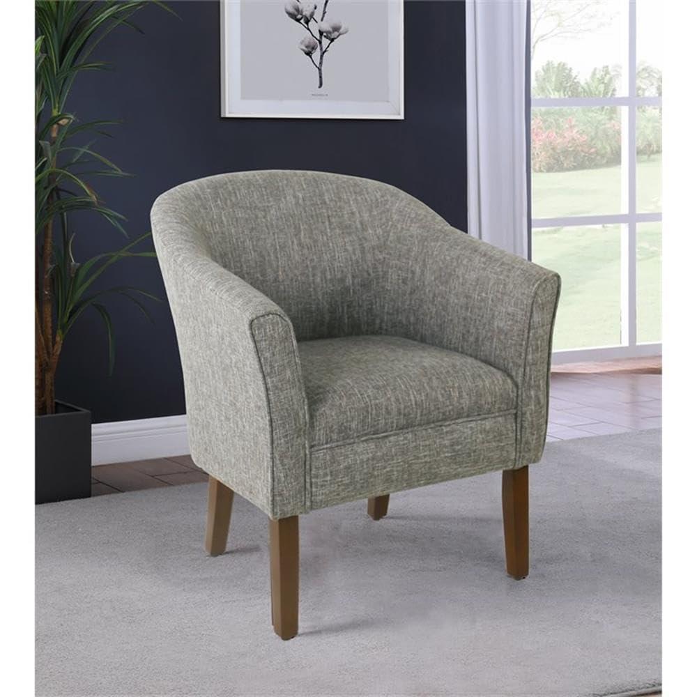 Modern Barrel Accent Chair Gray - HomePop: Upholstered Side Chair for Bedroom & Living Room, Comfort Seating