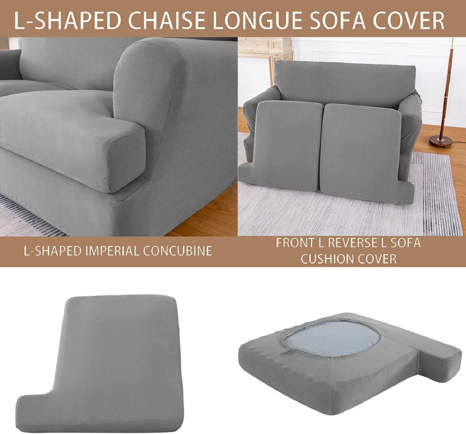 Light Gray Stretch T Cushion Loveseat Slipcover