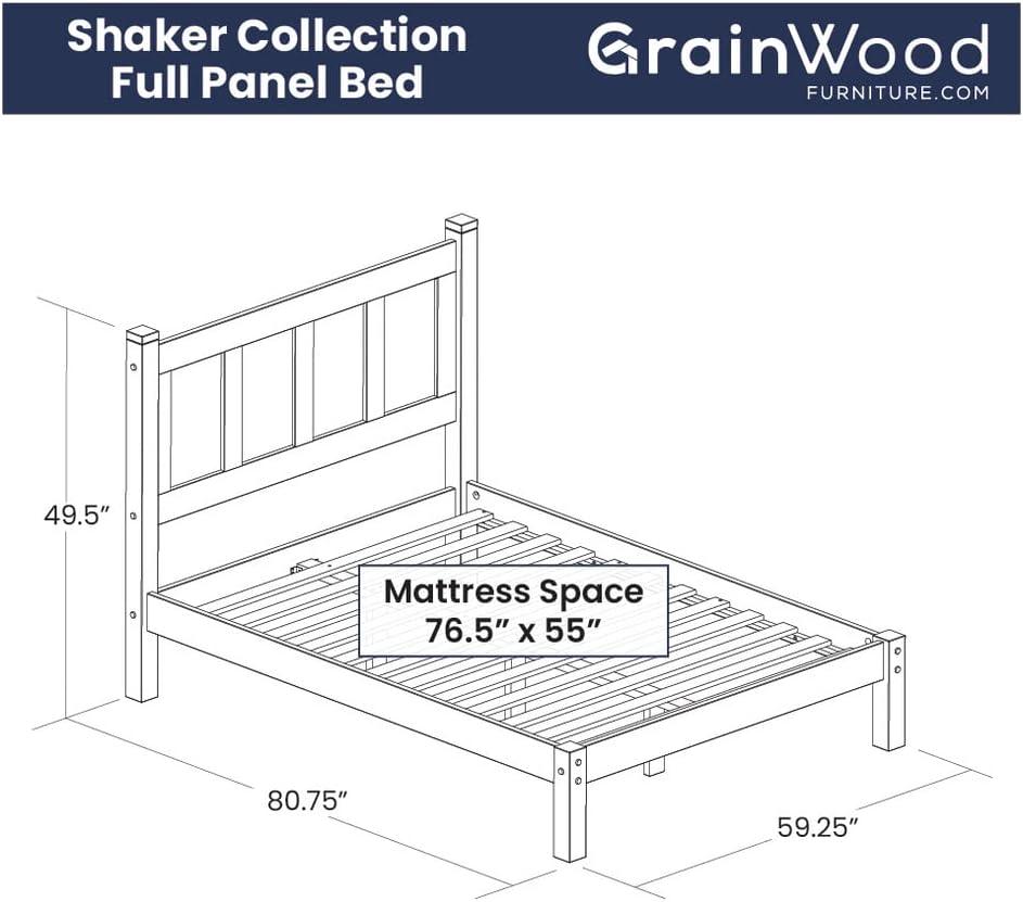Shaker Solid Wood Panel Bed