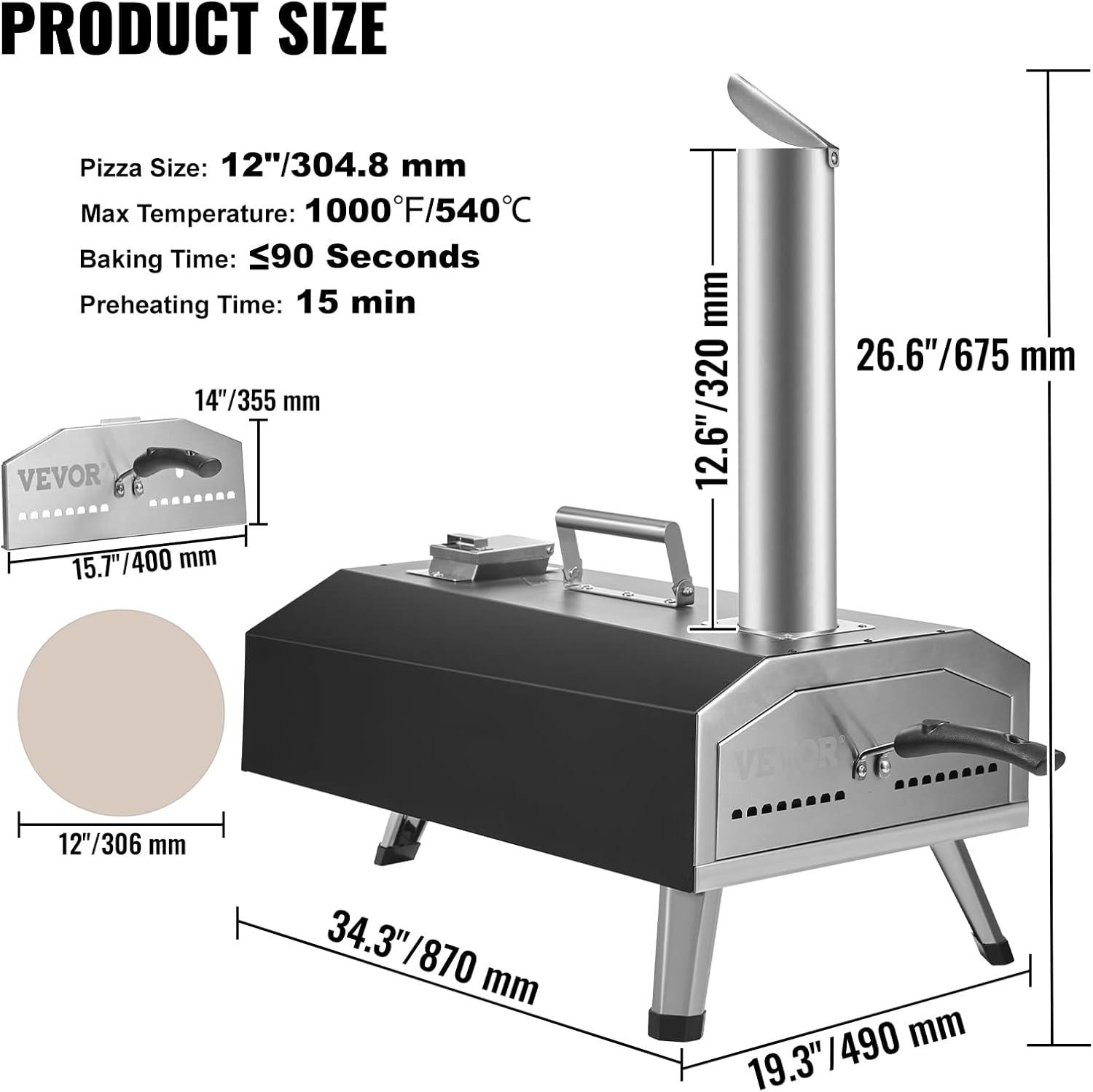 VEVOR VEVOR Stainless Steel Free Standing Pizza Oven