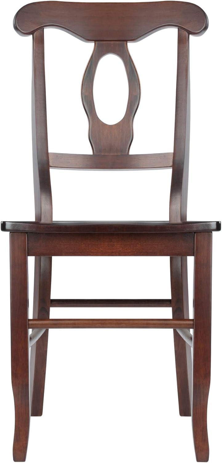 Set of 2 Renaissance Key Hole Back Chairs Walnut - Winsome: Hardwood, High Back, Non-Upholstered