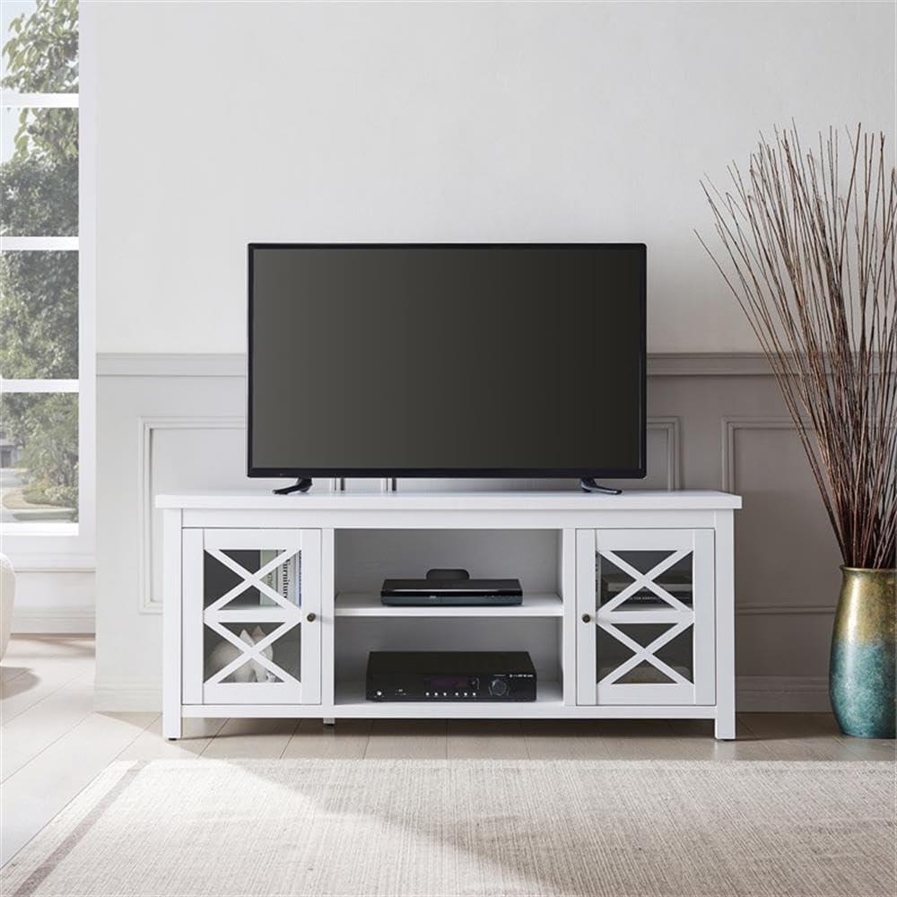 Evelyn&Zoe Colton Rectangular TV Stand for TV's up to 65", White