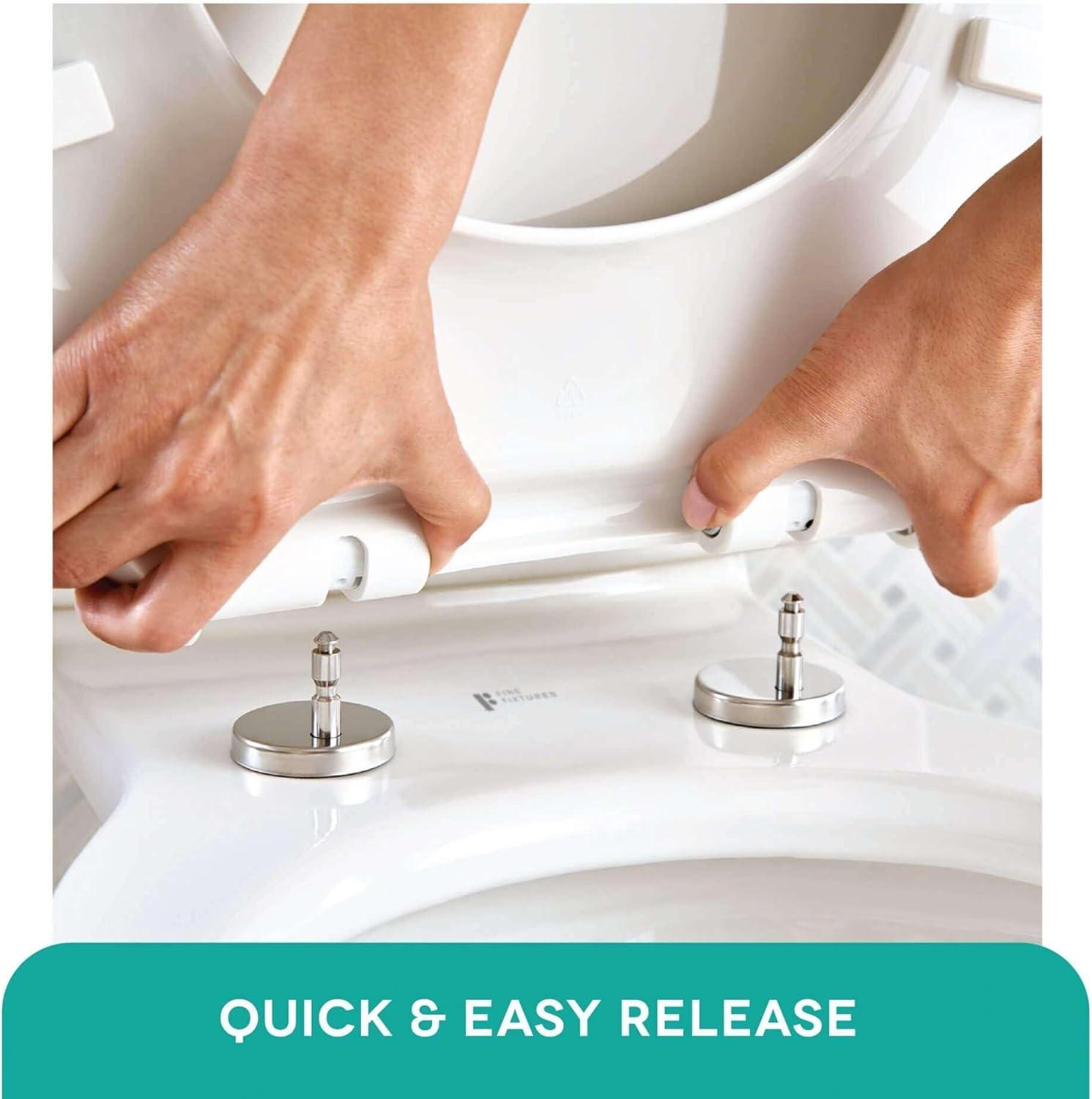 Compact White Ceramic Round One-Piece Dual Flush Toilet