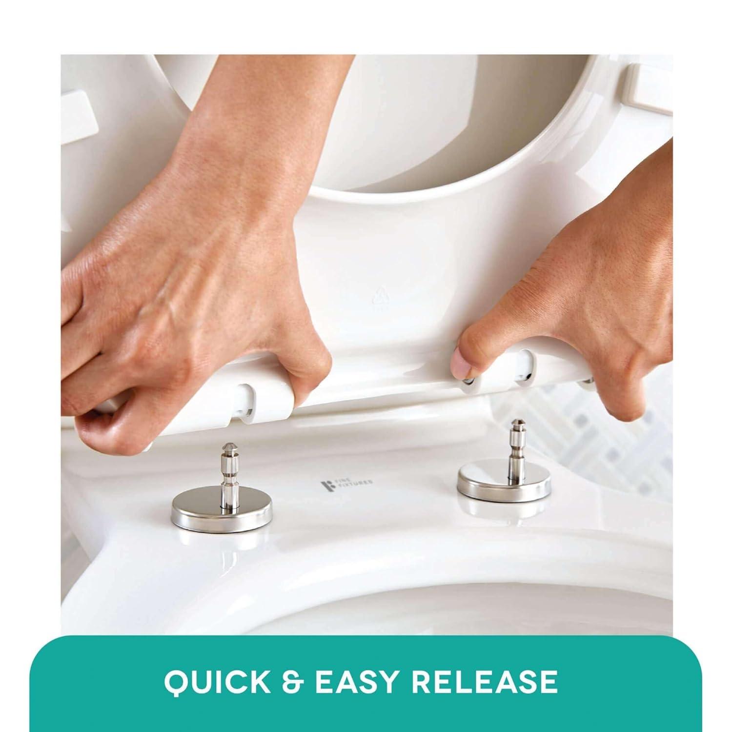 Compact White Ceramic Round One-Piece Dual Flush Toilet