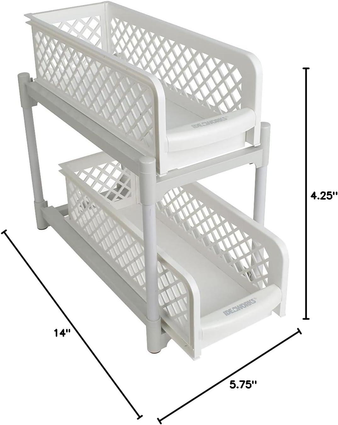 The Lakeside Collection 6" Plastic Sliding Basket Drawer for Bathroom and Kitchen Cabinets