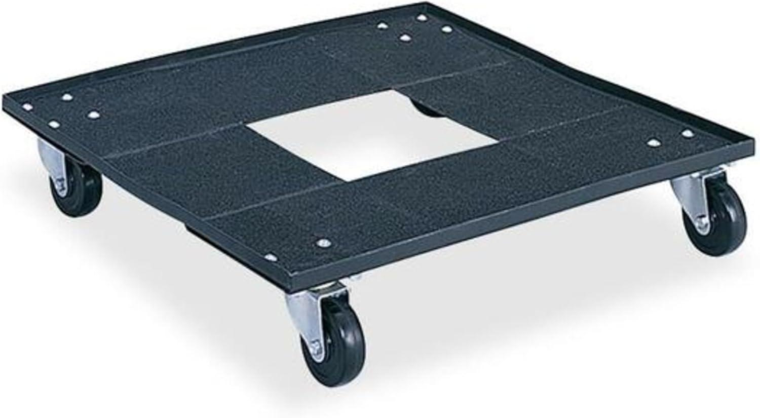 Black Powder-Coated Steel Flat Dolly for Chairs