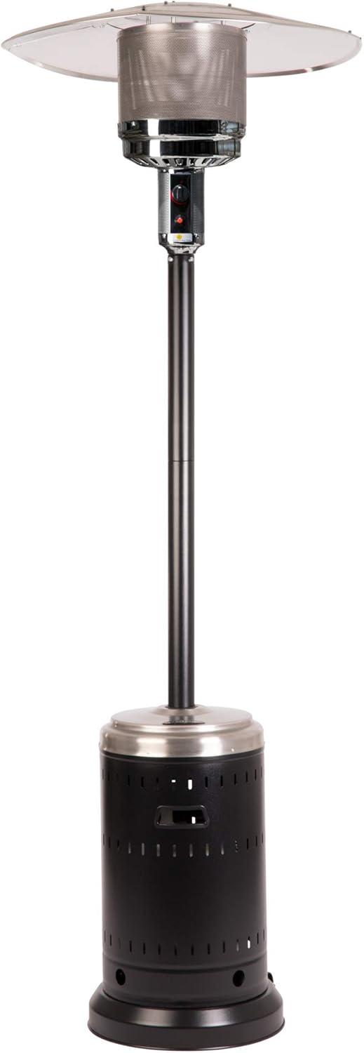 Fire Sense Patio Heater with Wheels 46,000 BTU Output Electronic Ignition System Propane Heater-aged chestnut