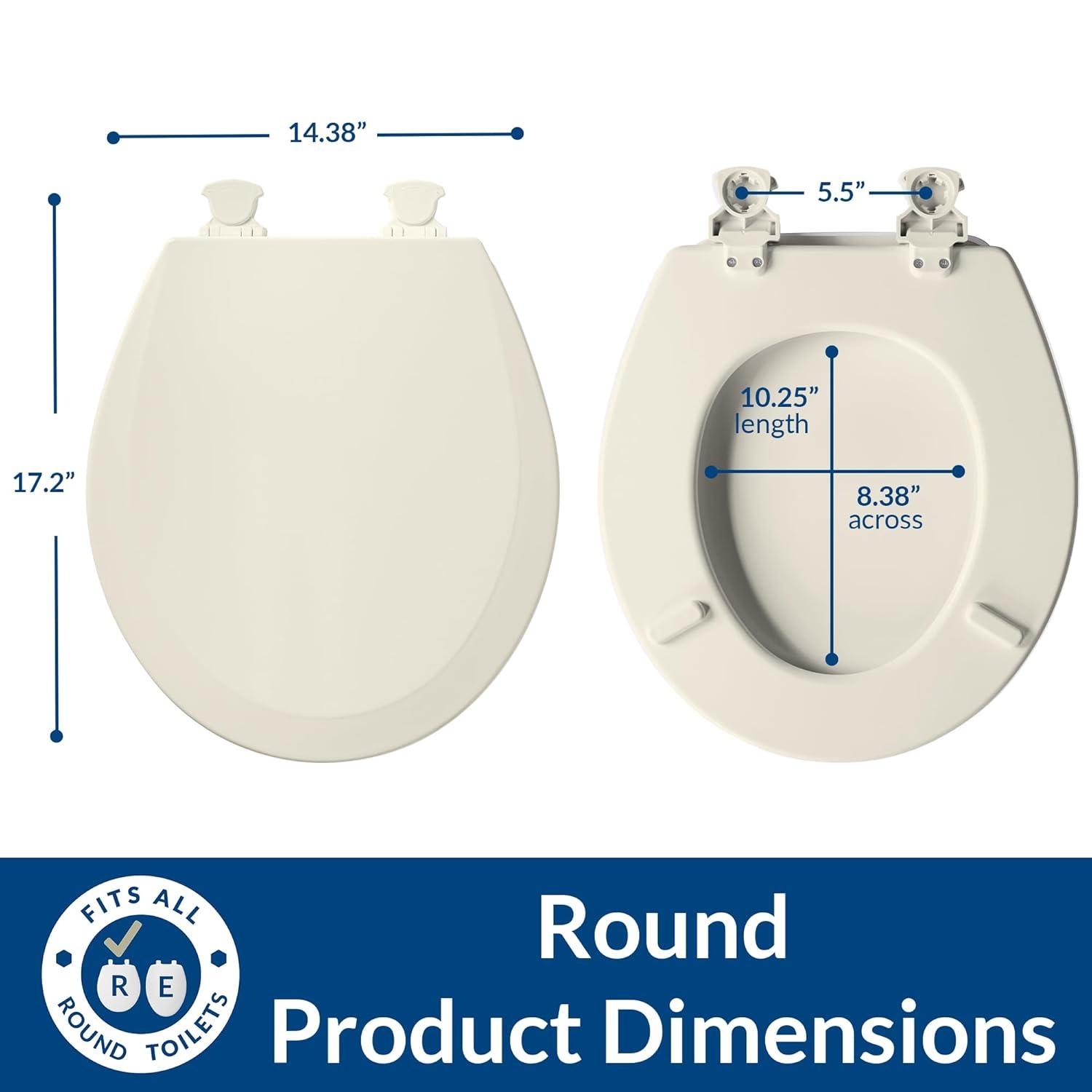 Bemis 7B500EC 346 Round 500/1500 Toilet Seat, Easy Clean